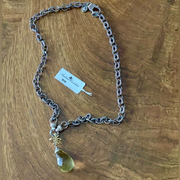 ANDREA CANDELA ‘Ibiza’ Lemon Citrine Necklace SS/18K/Diamonds - Picture 9 of 10